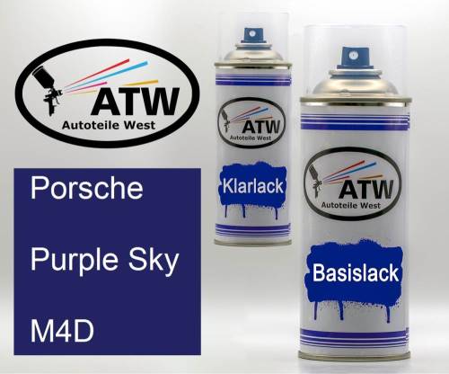 Porsche, Purple Sky, M4D: 400ml Sprühdose + 400ml Klarlack - Set, von ATW Autoteile West.